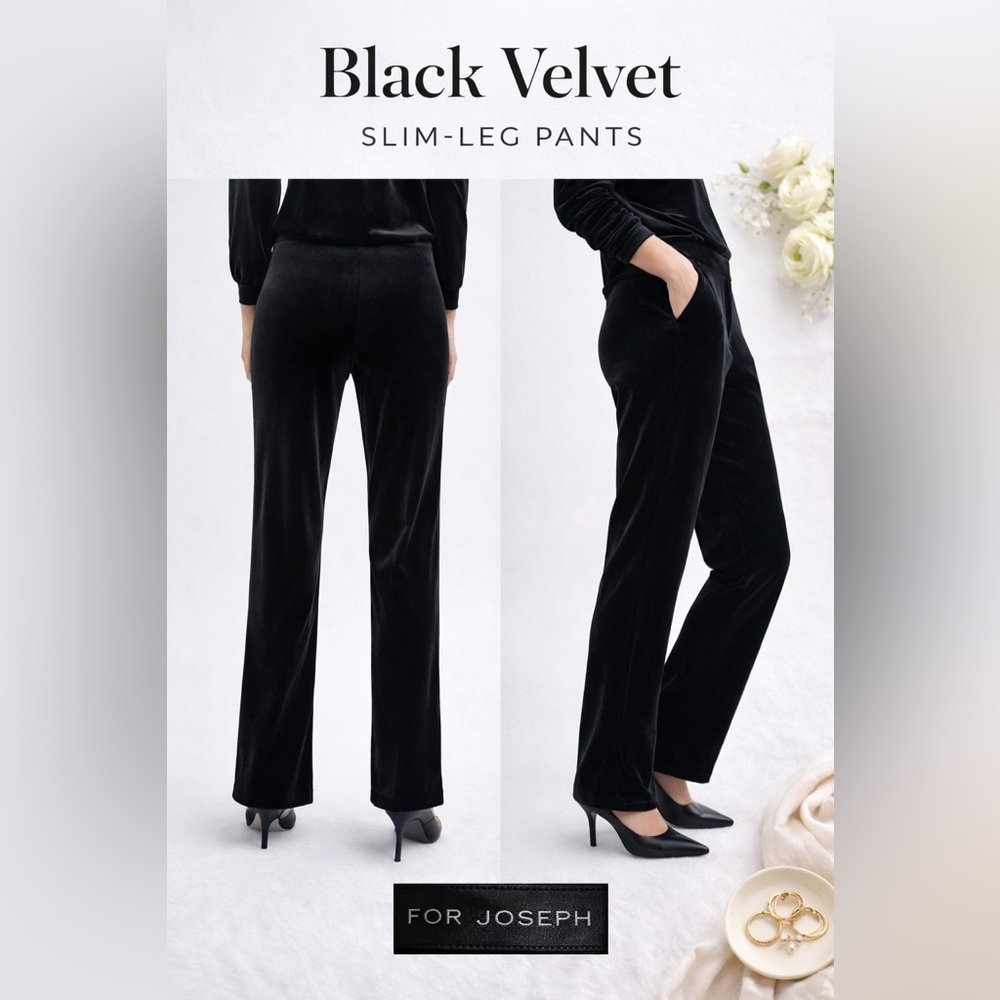 Joseph Black Velvet Pants